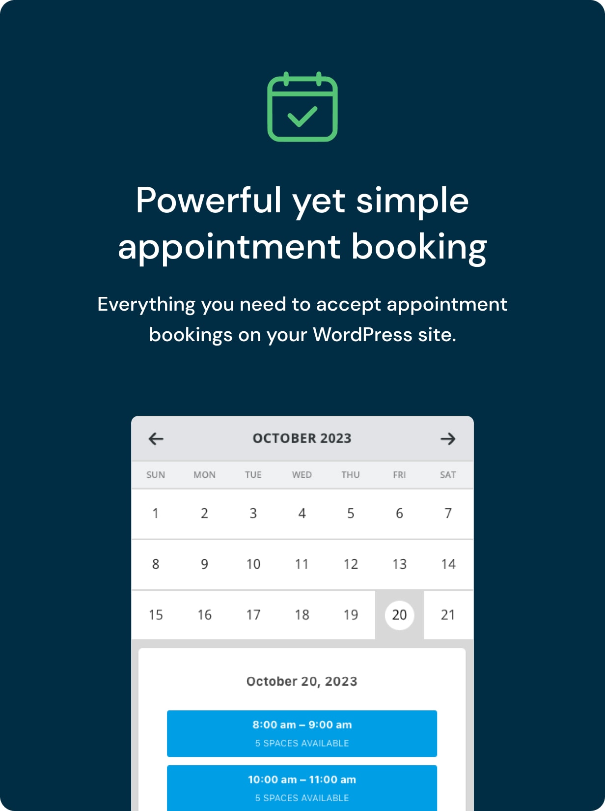 QuickCal - Appointment Booking Calendar for WordPress - 1